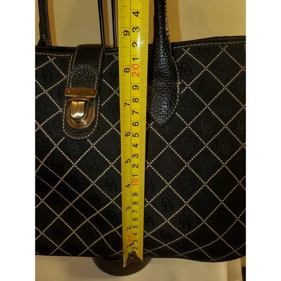 Dooney & Bourke Monogram Logo Canvas Leather Trim Shoulder Tote Bag - Picture 9 of 15